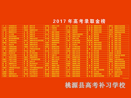2017年高考录取金榜